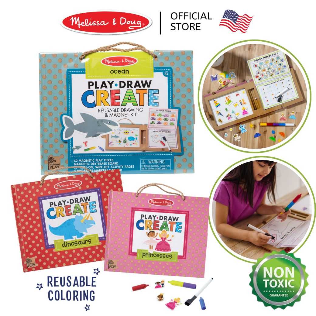 (ของแท้ USA) หนังสือแม่เหล็ก วาดรูป Play Draw Create Reusable Drawing & Magnet Melissa & Doug 31321