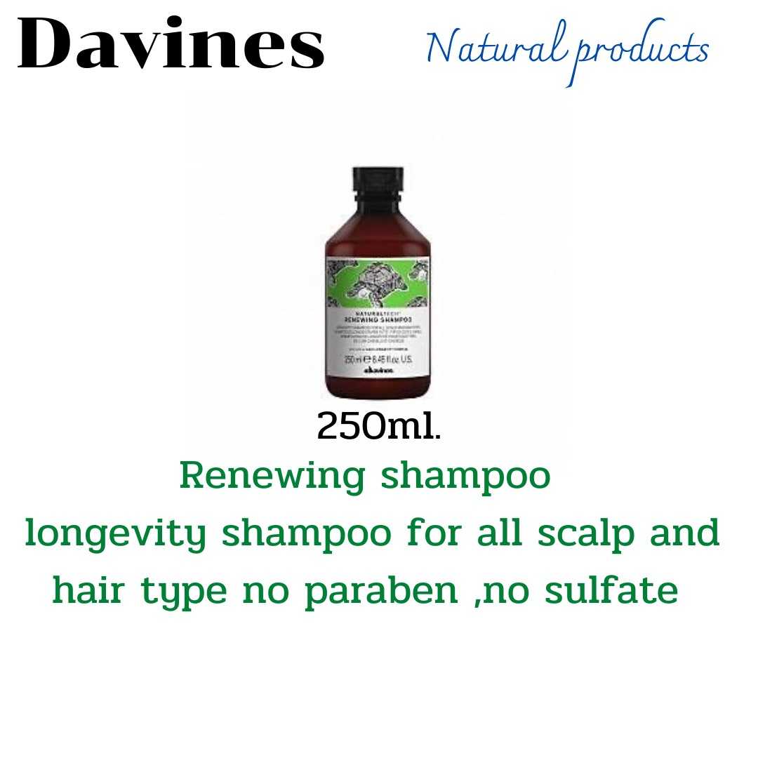 Davines renewing shampoo 250ml. รีนิววิ่ง แชมพู สำหรับป้องกัน การเสื่อมสภาพของหนังศรีษะ