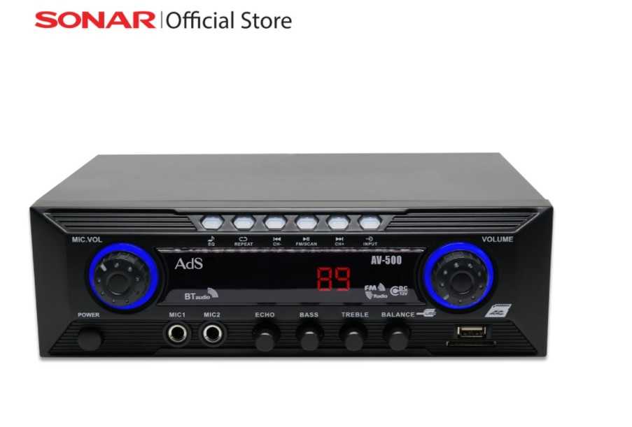 Sonar แอมป์ แอมป์ขยายเสียง 80W มิกเซอร์จิ๋ว เครื่องขยายเสียง Amplifier ชุดเครื่องเสียง รุ่น AV-500