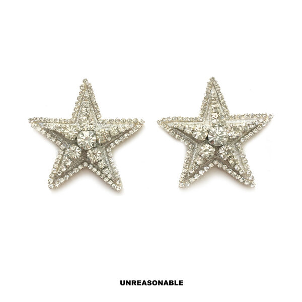 ต่างหูรูปดาว สีเงิน น้ำหนักเบา UA0309-02 Unreasonable Accessories