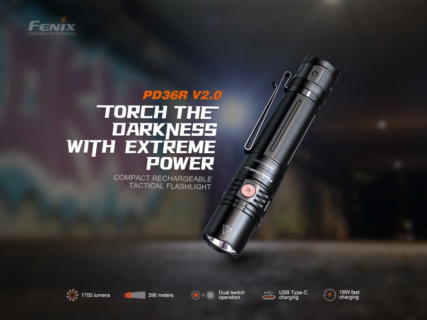 ไฟฉาย FENIX PD36R V2   1700 lm ครบชุด ประกัน 3 ปี