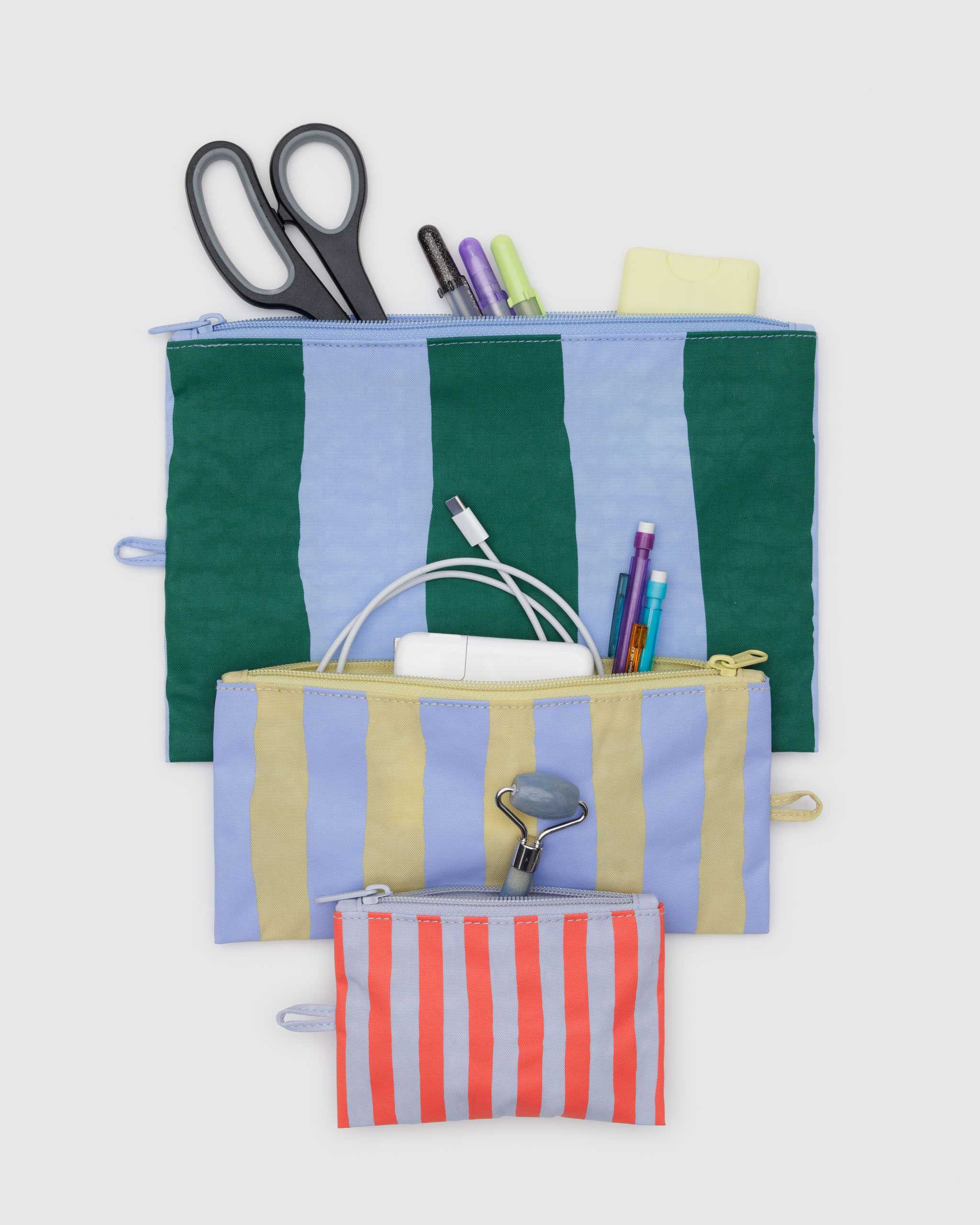 BAGGU Flat Pouch Set - Painted stripe