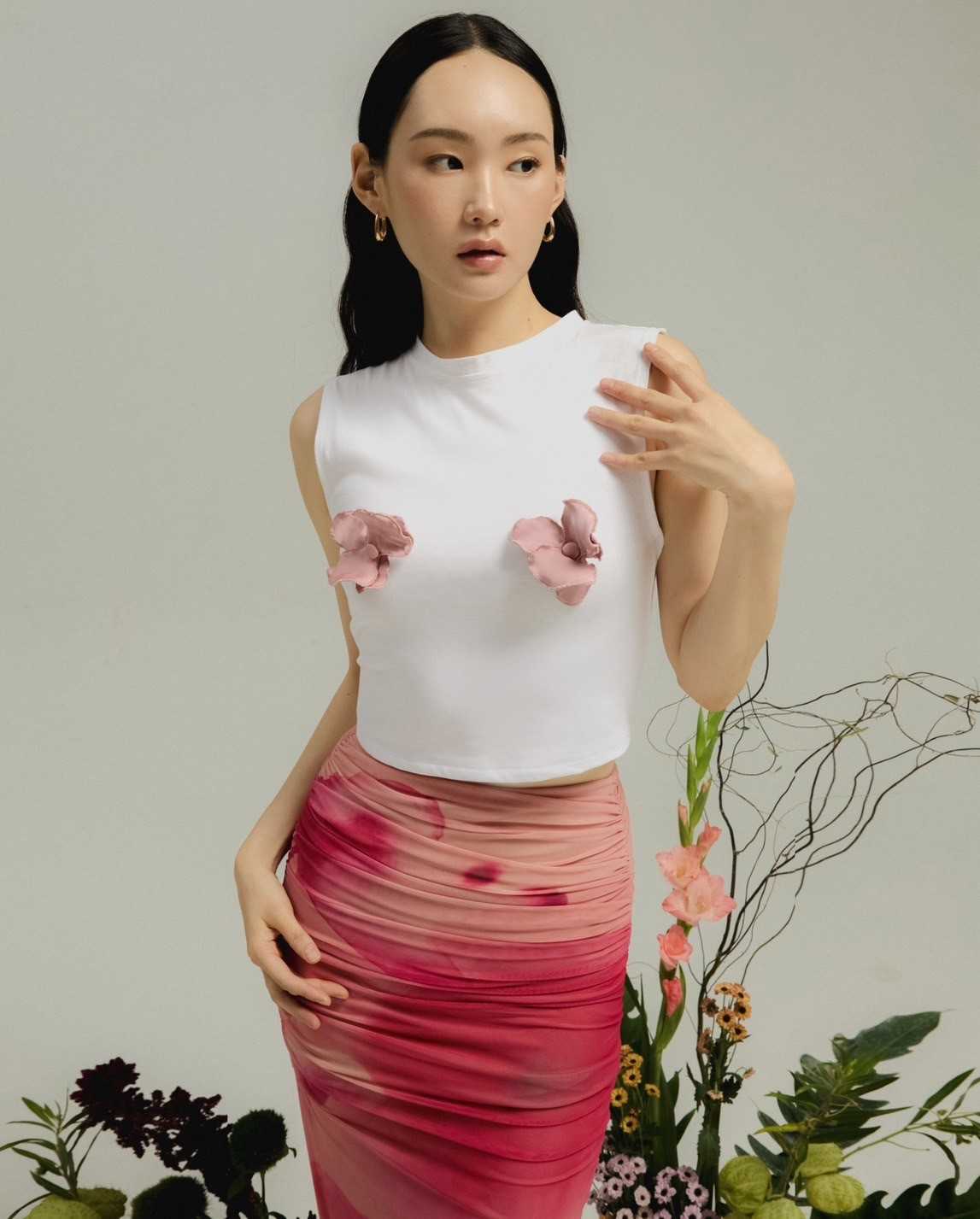 3D Blooming tank top