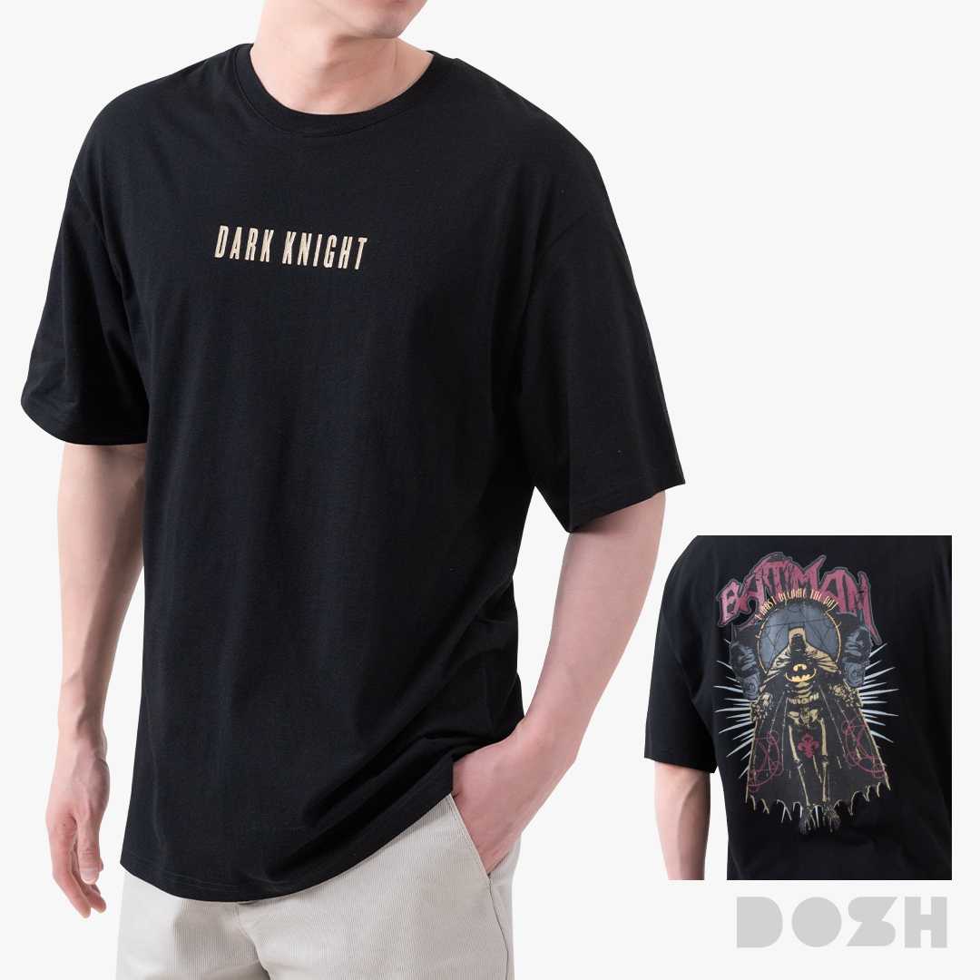 DOSH OVERSIZED SHORT SLEEVE T-SHIRTS BATMAN เสื้อยืดโอเวอร์ไซส์ DBMT5296-BL