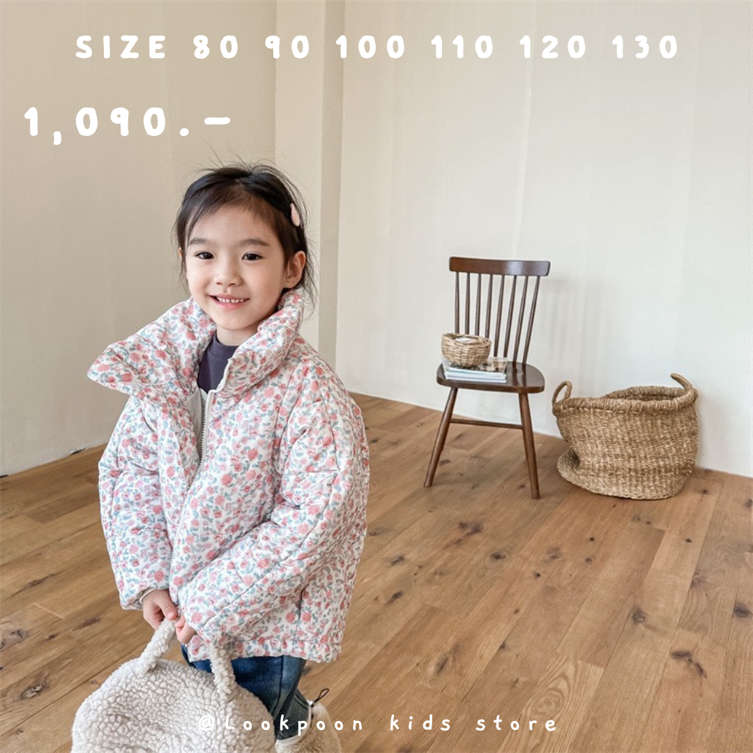 Winter❄️Floral Puffer Jacket แจ็คเก็ตกันหนาวลายดอกไม้
