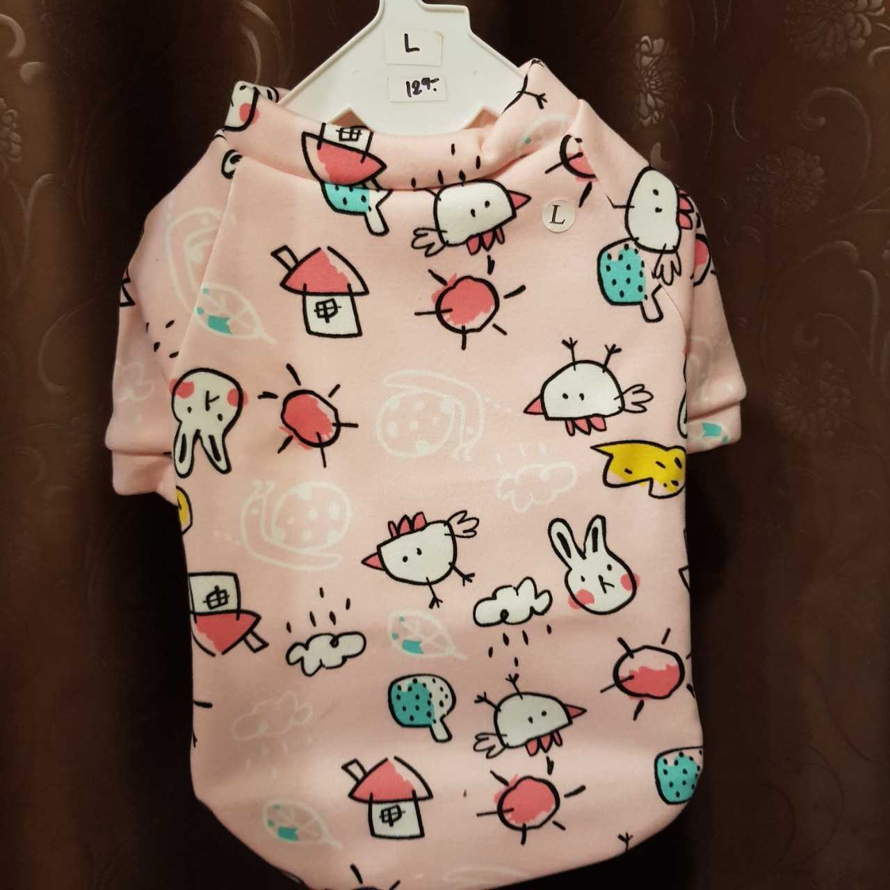 ชุดน้องหมาแมว เสื้อยืดพิมพ์ลาย ขนาด L