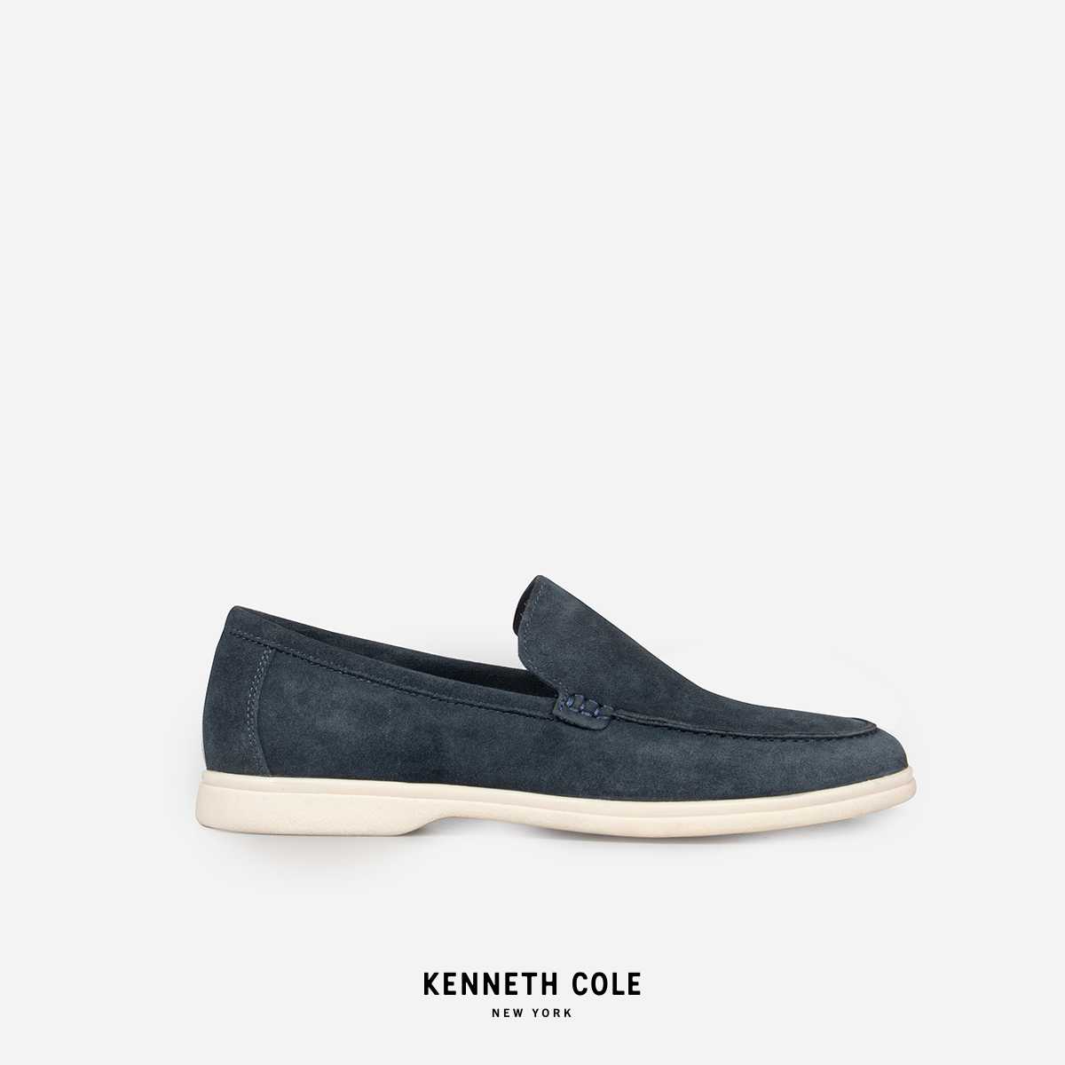 KENNETH COLE รองเท้าลำลองผู้ชายรุ่น WIDER FIT SUEDE LOAFER Navy สีกรม ( CAS - KF41089SU-410 )