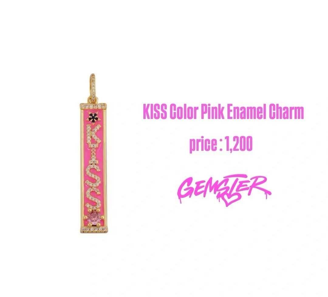KISS Color Pink Enamel Charm