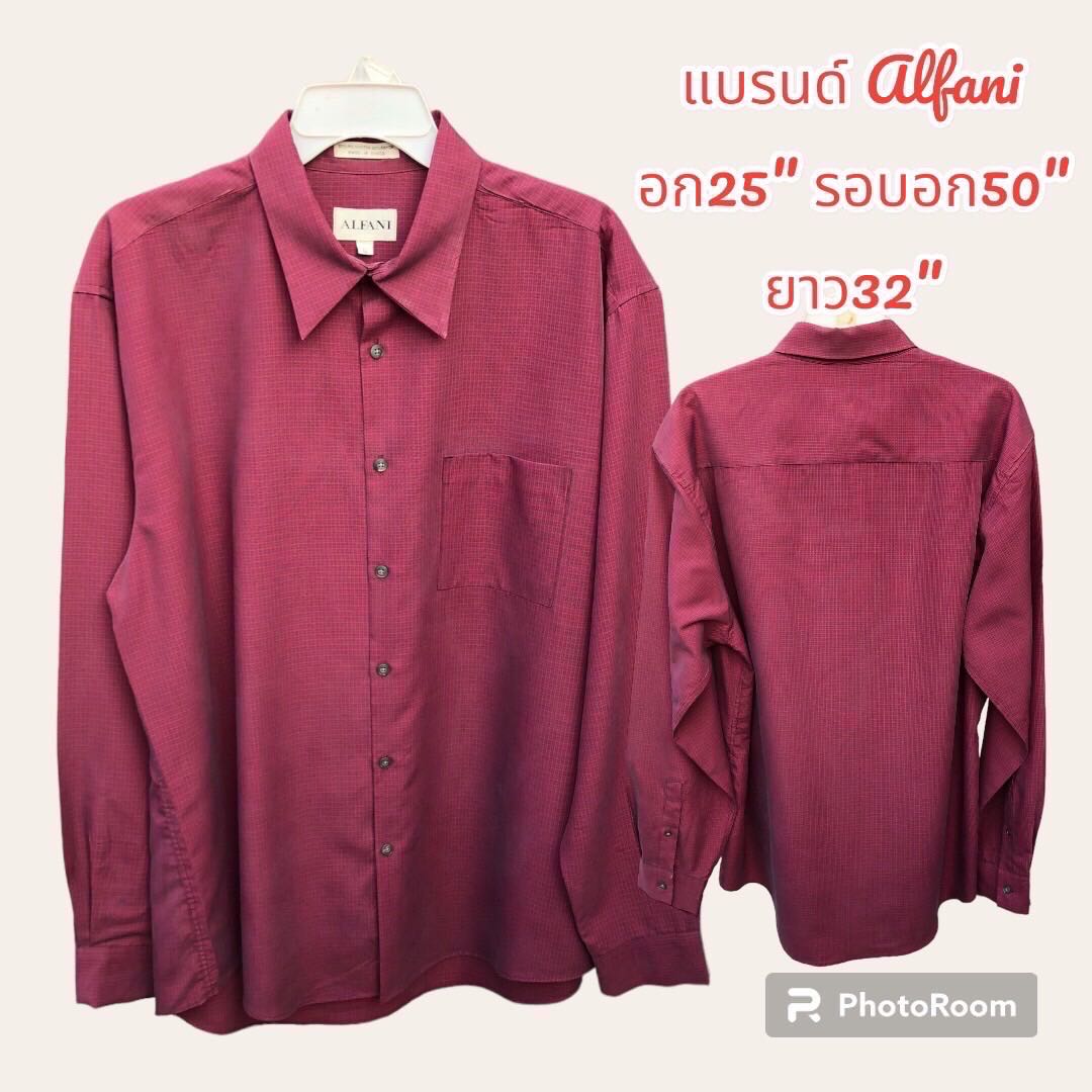 เสื้อเชิ้ตลายสก็อตแขนยาว แบรนด์ห้างงานนอกมือ2เกรดA สินค้าพร้อมจัดส่ง