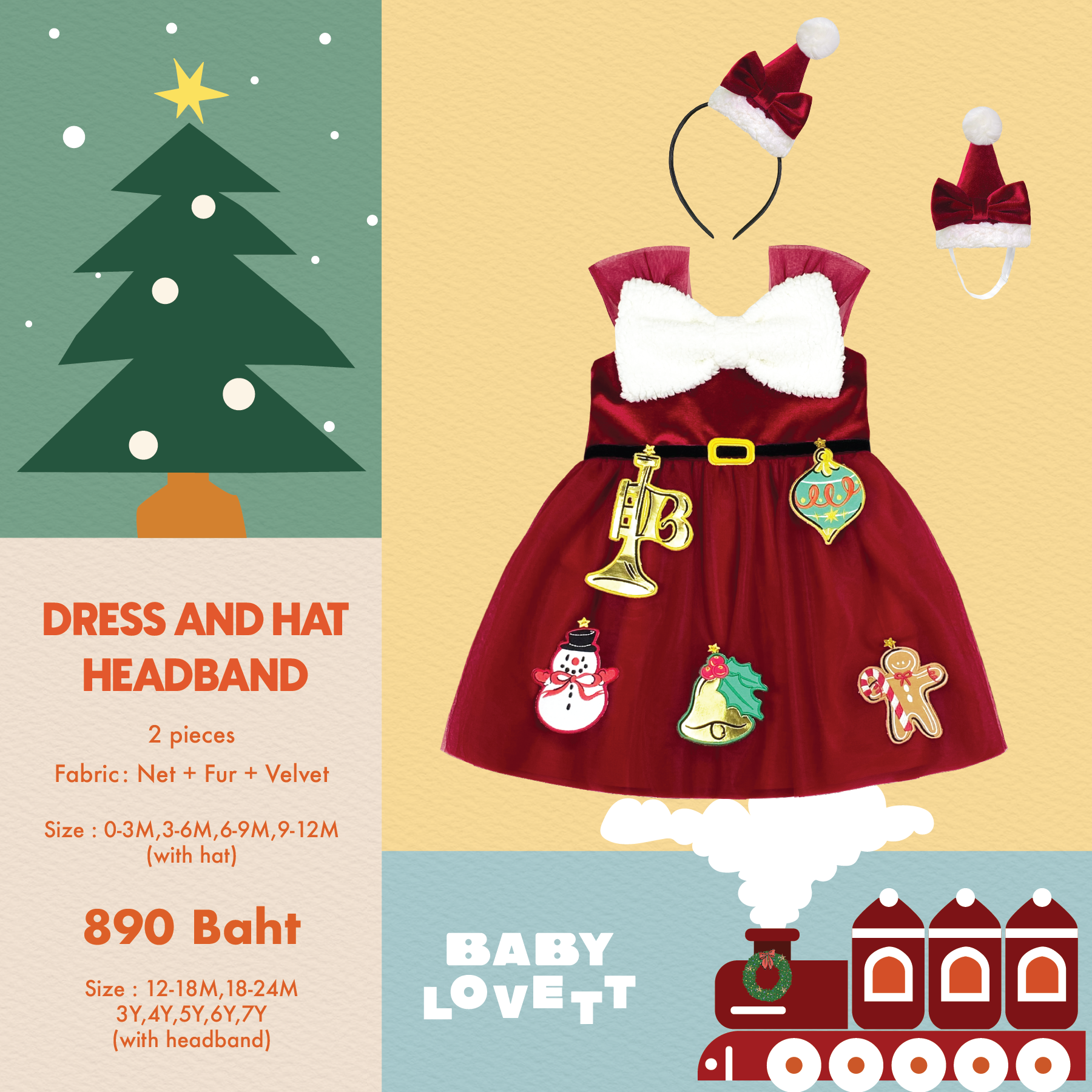 06 Christmas 2024 - Dress&Hat/Headband