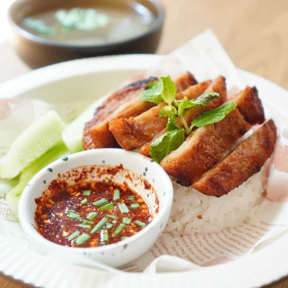 Fried&Baked Protein with Rice ข้าวหน้าหมูทอด