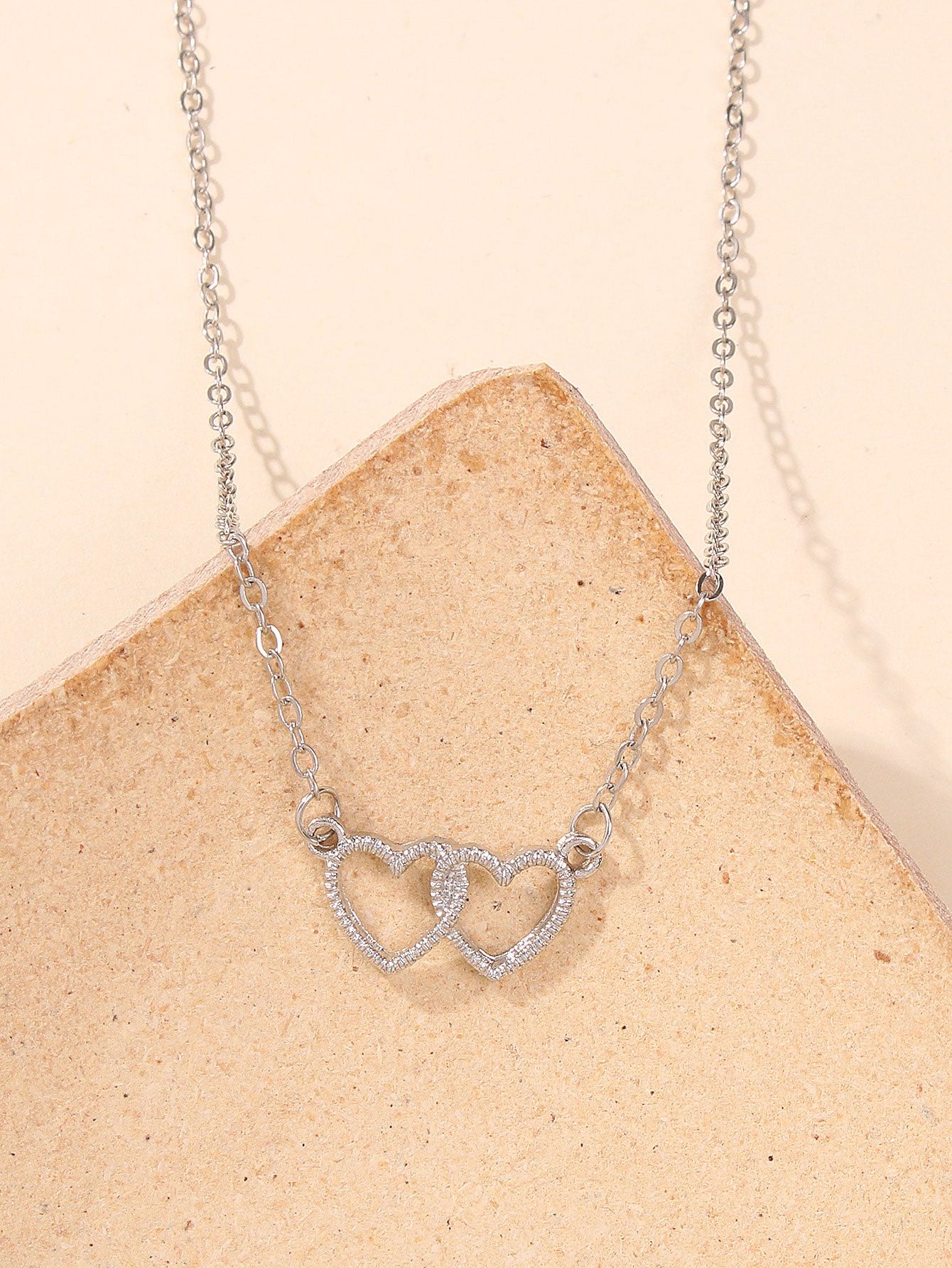 silver heart charm necklace