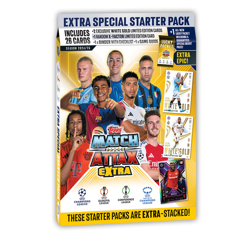 Match Attax UCC Extra 2025 Starter Pack -  แมตช์แอทแทค เอ็กซ์ตร้า แฟ้มการ์ดสำหรับเริ่มสะสม