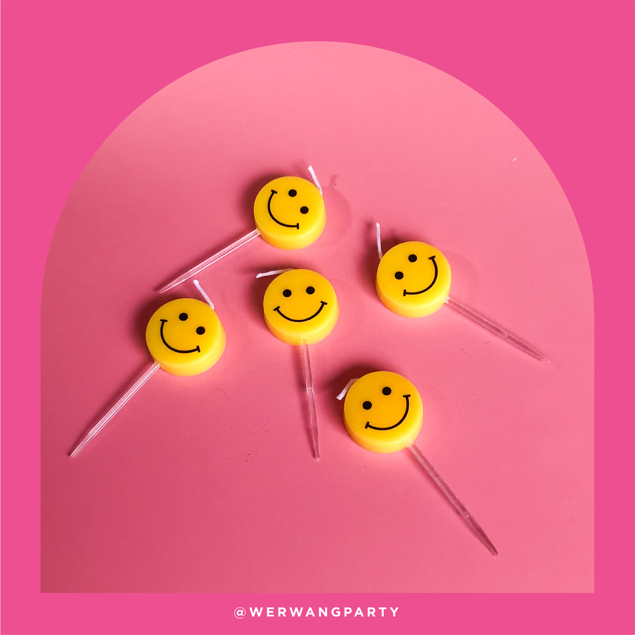 5 Smiley Birthday Candles