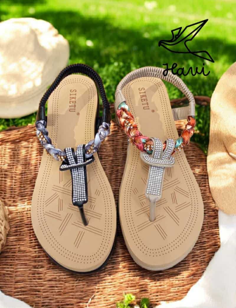 รองเท้าเพื่อสุขภาพ สไตล์โบฮีเมียน 🌟🌟 HAVI 🌟🌟 Q666-2