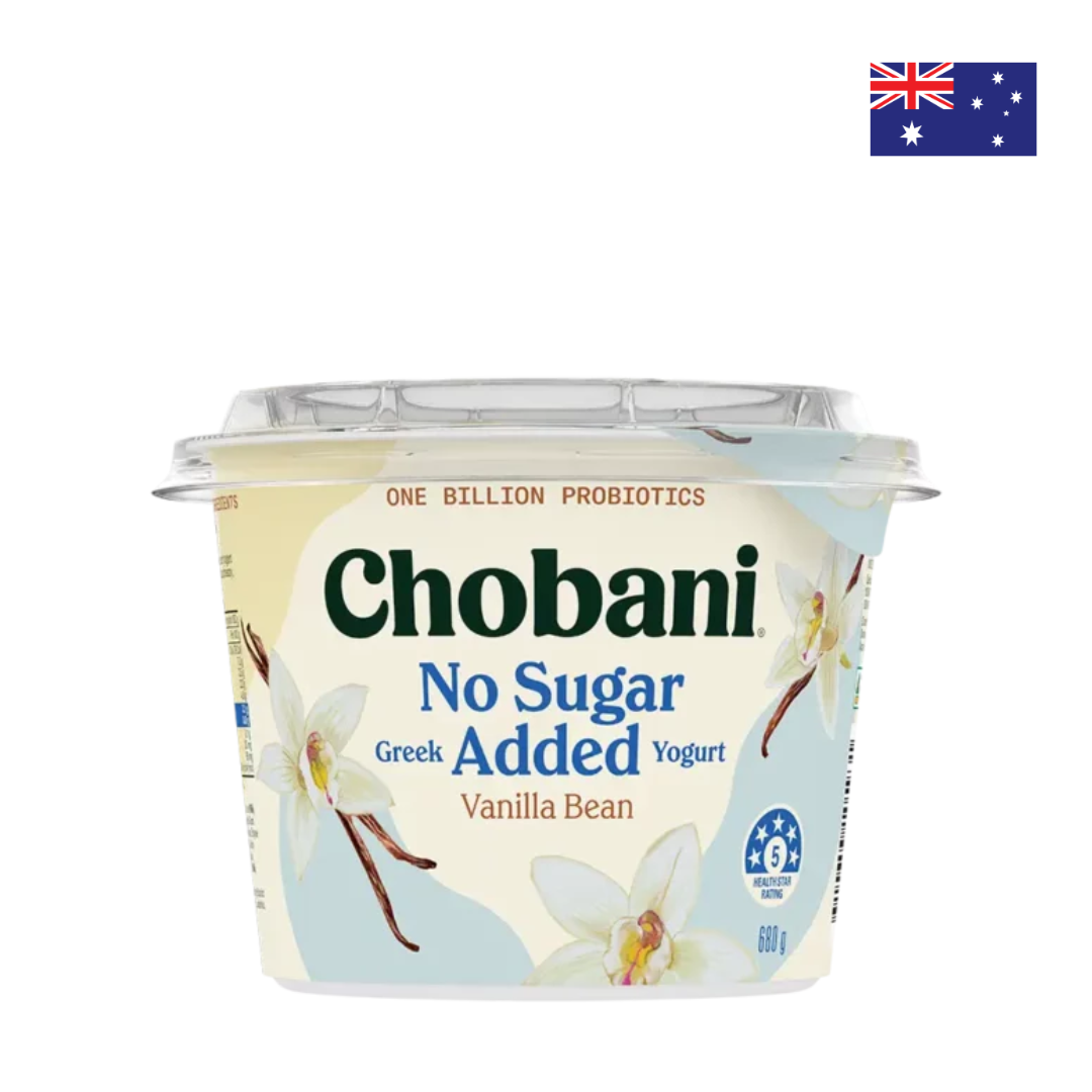 Chobani Greek Yogurt Vanilla Bean 680g กรีกโยเกิร์ต วานิลลา ไม่เติมน้ำตาล จากออสเตรเลีย