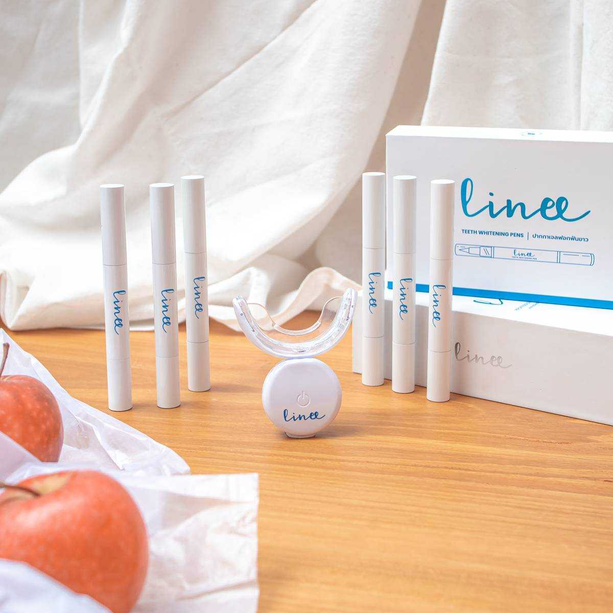Linee Teeth Whitening kit Premium + เจลรีฟิล1กล่อง (มี 3 หลอด รุ่น 12%) เท่ากับได้เจล 6 หลอด
