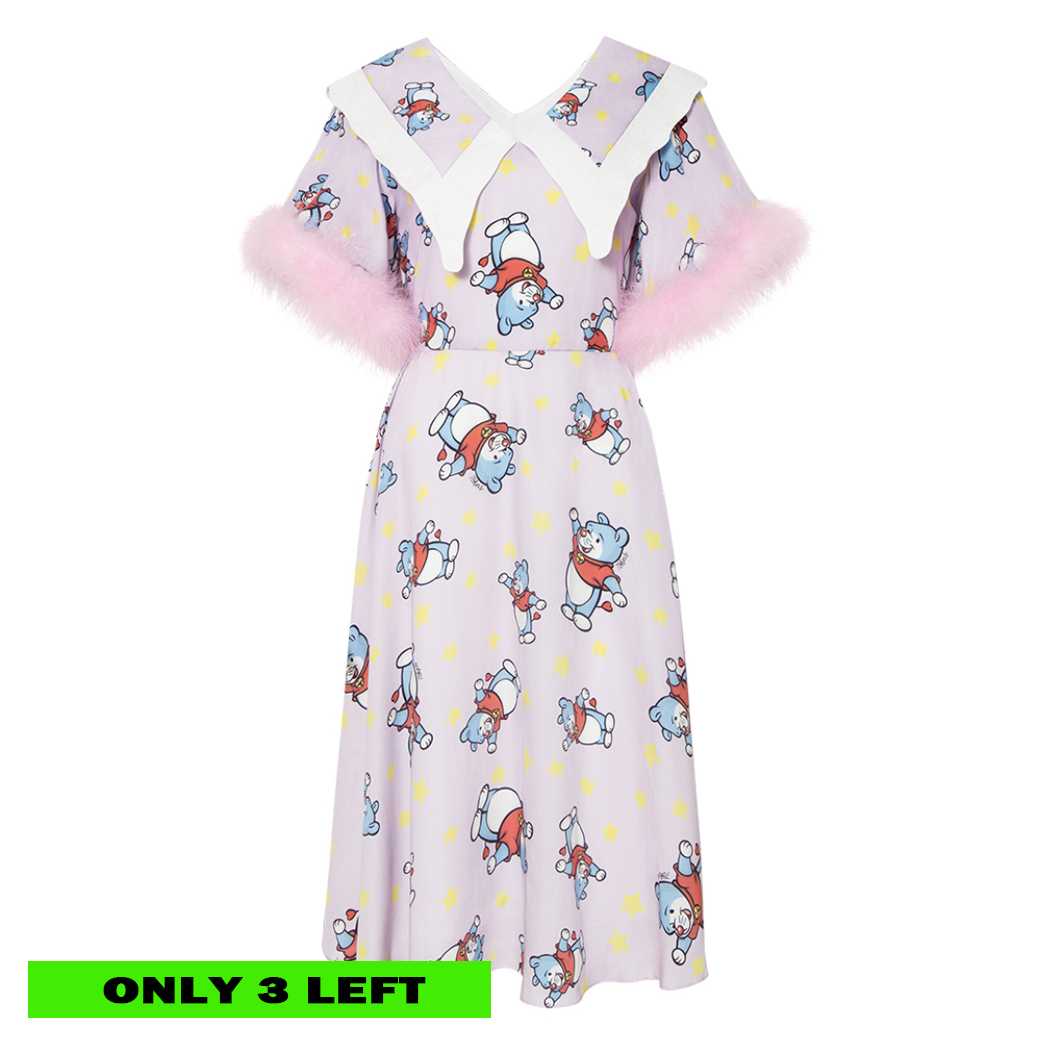 FUNNY CARTOON CHARACTER FEATHER DRESS-VIOLET