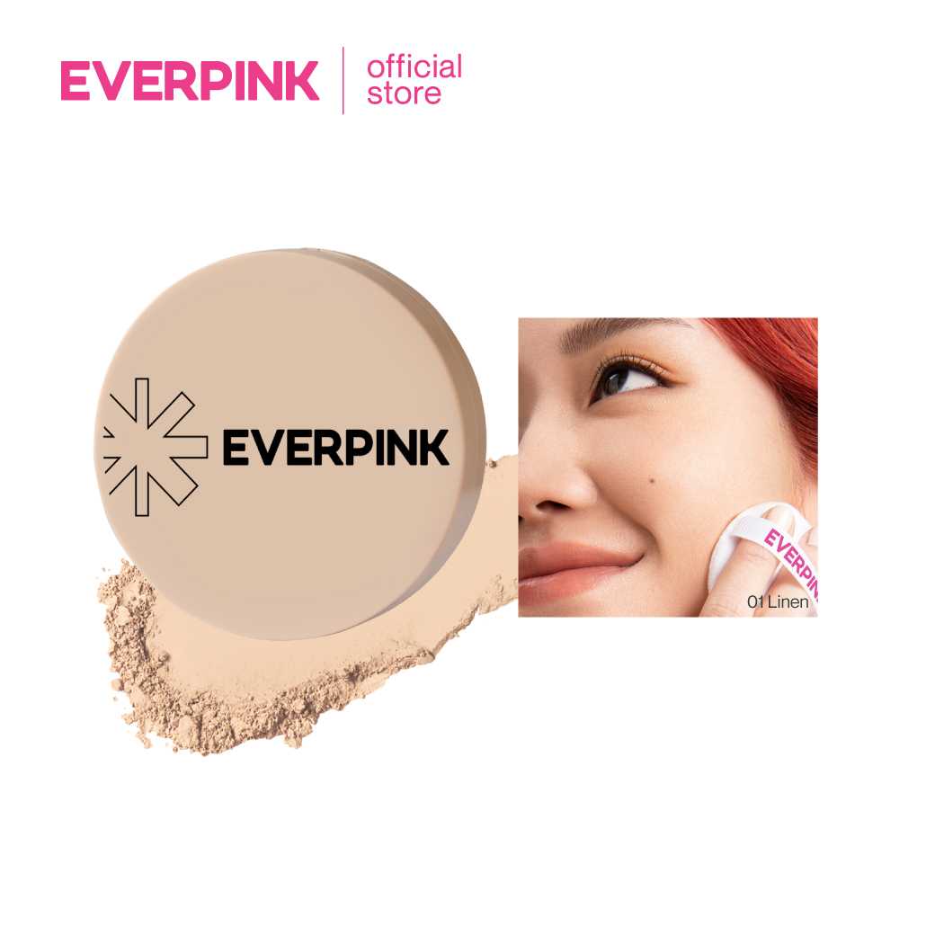 [ใหม่] EVERPINK Skin Contact Tinted Powder (SPF30 PA+++): แป้งกันแดดผสมรองพื้น เนื้อละเอียด