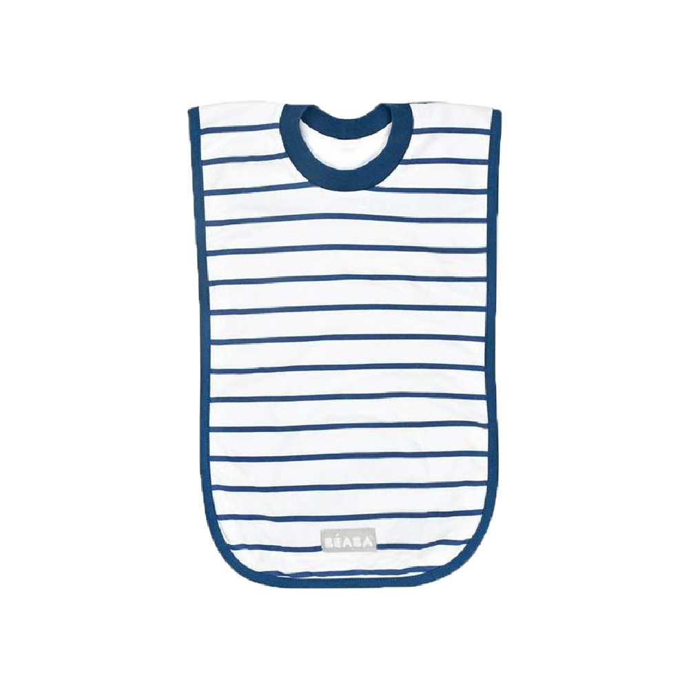 BEABA ผ้ากันเปื้อนคอตตอนแบบสวมหัว Cotton Bib - Stripes