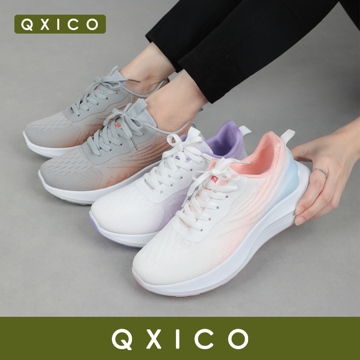 Qxico รุ่น QZ156 รองเท้าผ้าใบมาใหม่ สีสันสวยงาม ใส่สบายเท้า