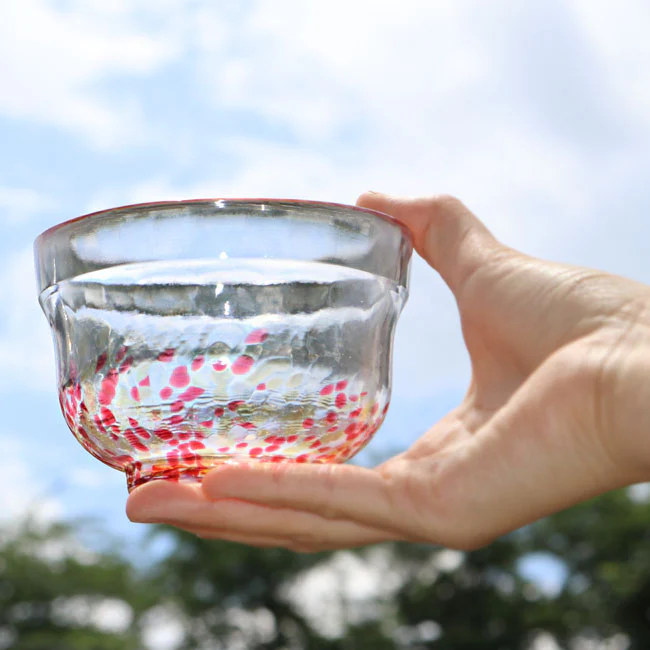 🇯🇵 Glass matcha bowl MATSUGAOKA CRAFT ”SAKURA