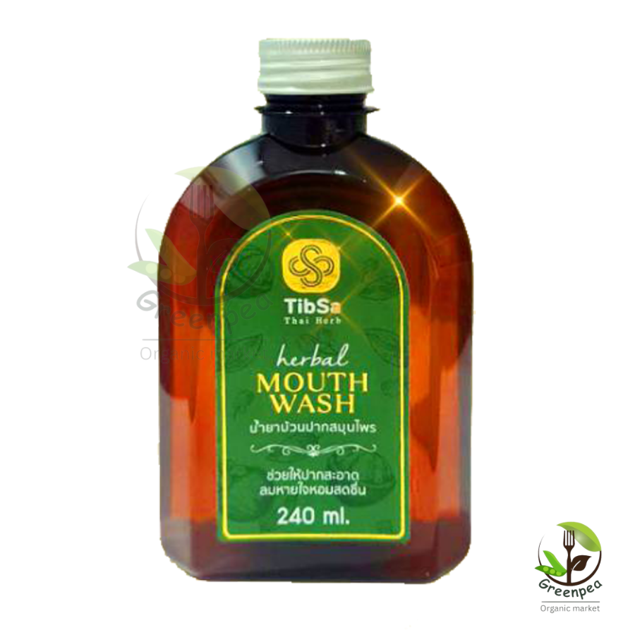 Tibsa Thai Herd Herbal Mouthwash น้ำยาบ้วนปาก สมุนไพร ขนาด 240 ml. ปราศจากแอลกอฮอล์