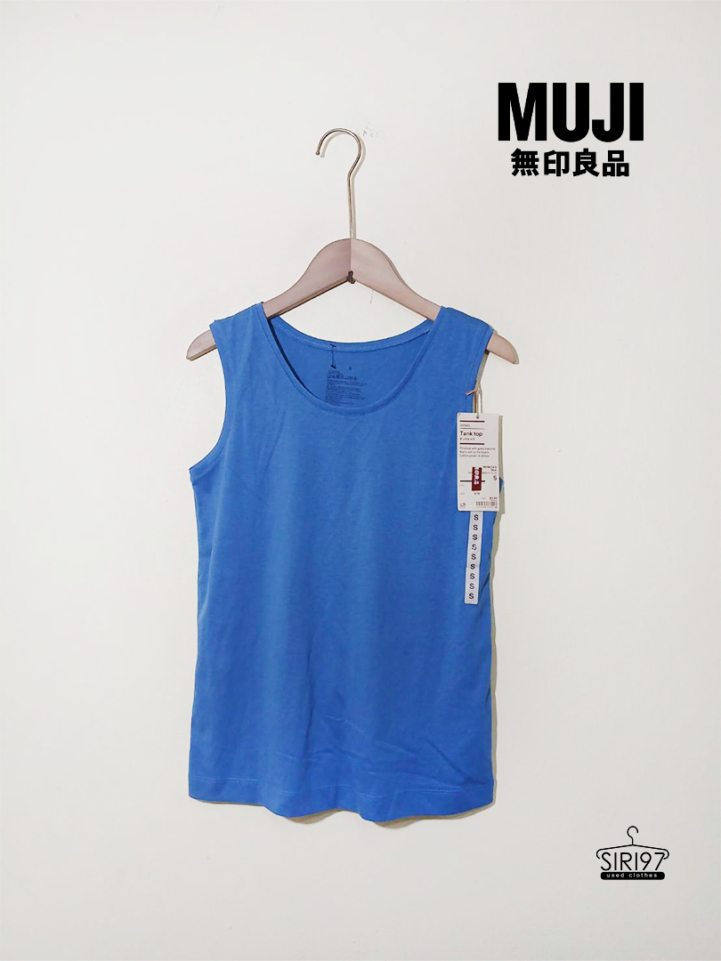 เสื้อกล้ามคอกลม MUJI สีน้ำเงิน พร้อมป้าย