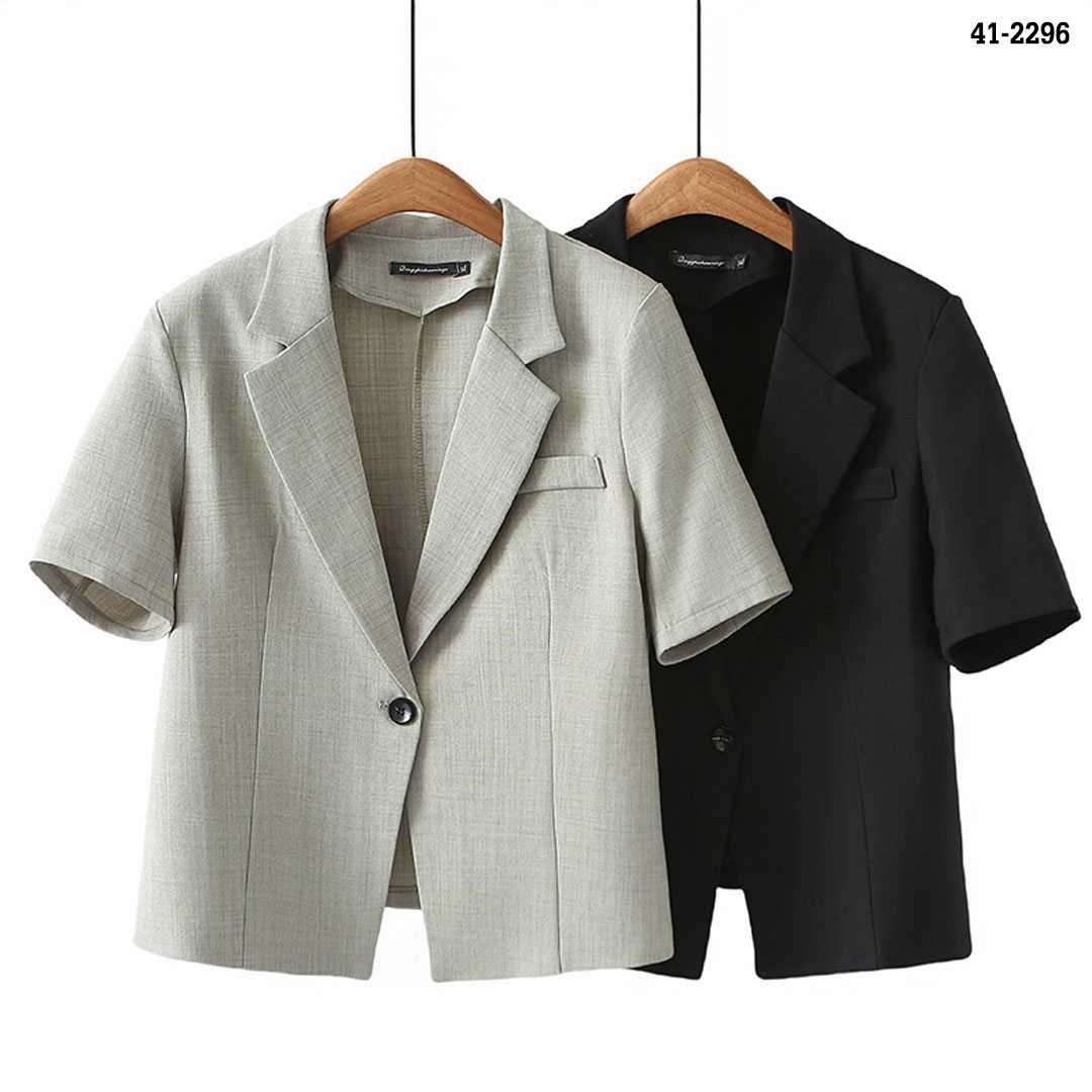 41-2296 เสื้อคลุมทำงานแขนสั้น