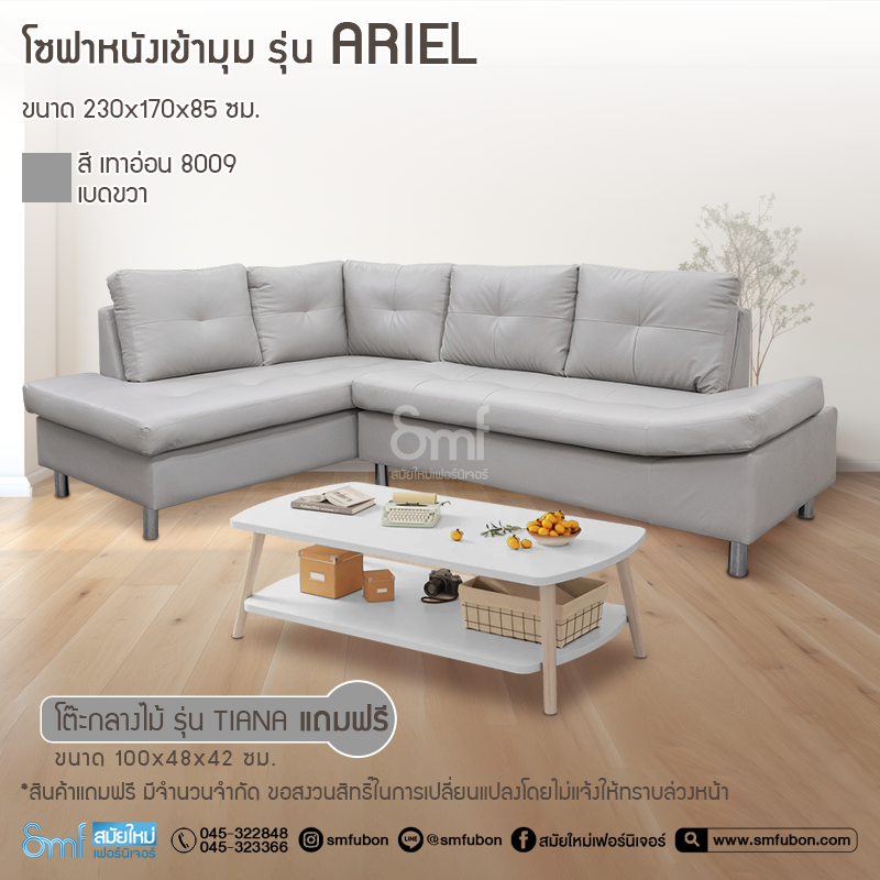 โซฟาหนังเข้ามุม รุ่น Ariel