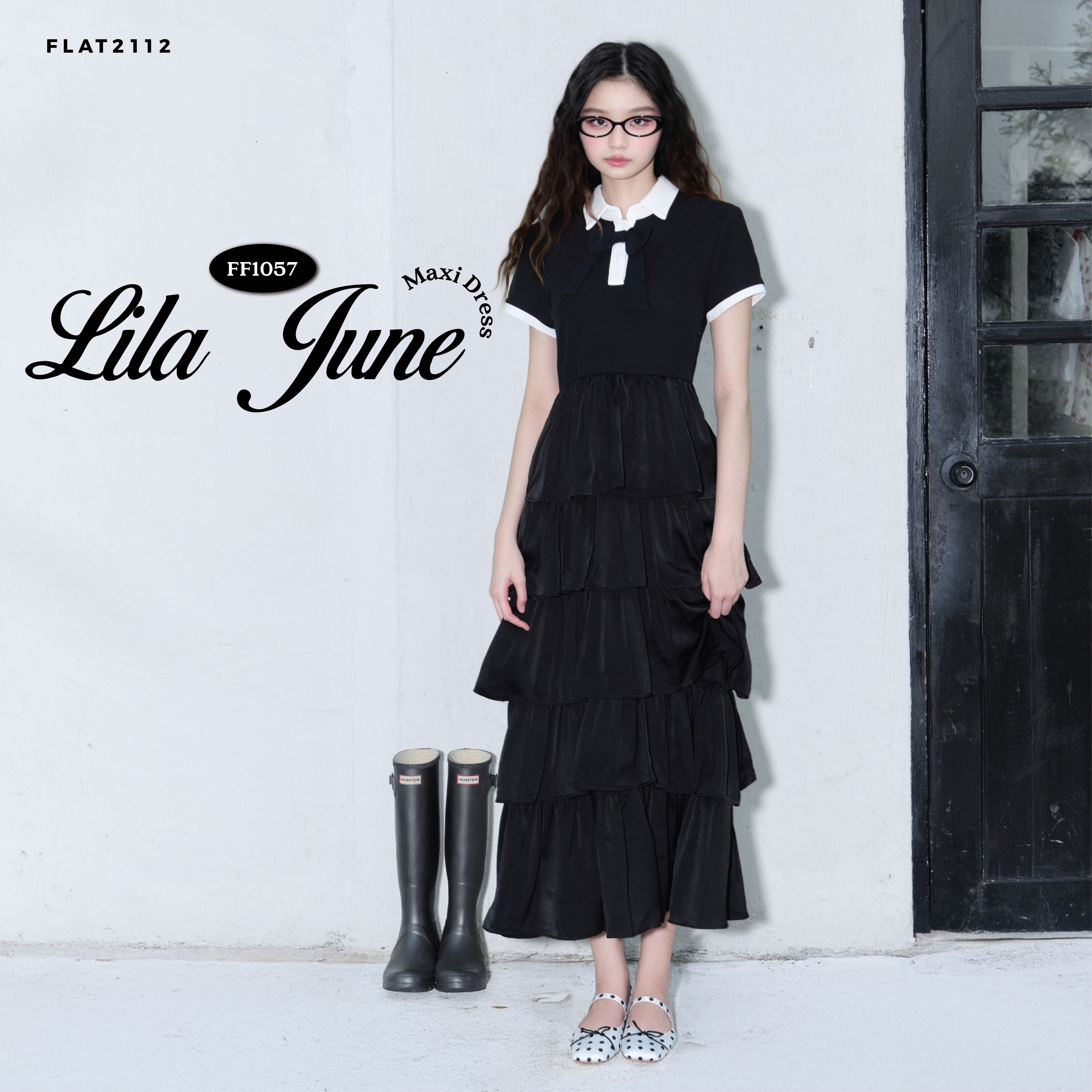 FLAT2112 FF1057 : LILA JUNE MAXI DRESS เดรสยาว เดรสเสื้อเชิ้ต กระโปรงชั้นๆ แฟชั่นผู้หญิง ชุดออกงาน