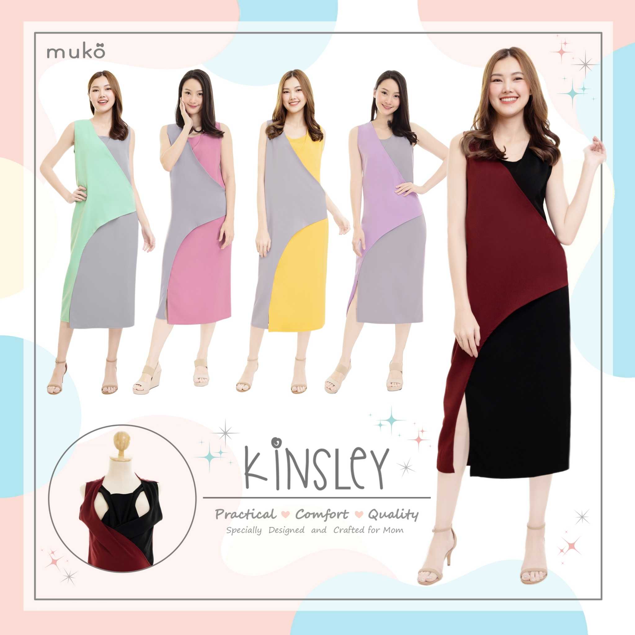 Muko Kinsley เดรสเปิดให้นม คลุมท้อง DP08 (Dresses)