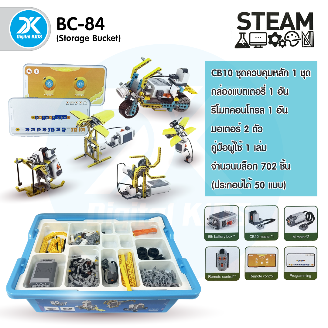 หุ่นยนต์ CB10 SCIENCE AND EDUCATION SET (Storage Bucket) (สามารถประกอบได้มากกว่า 50 แบบ)