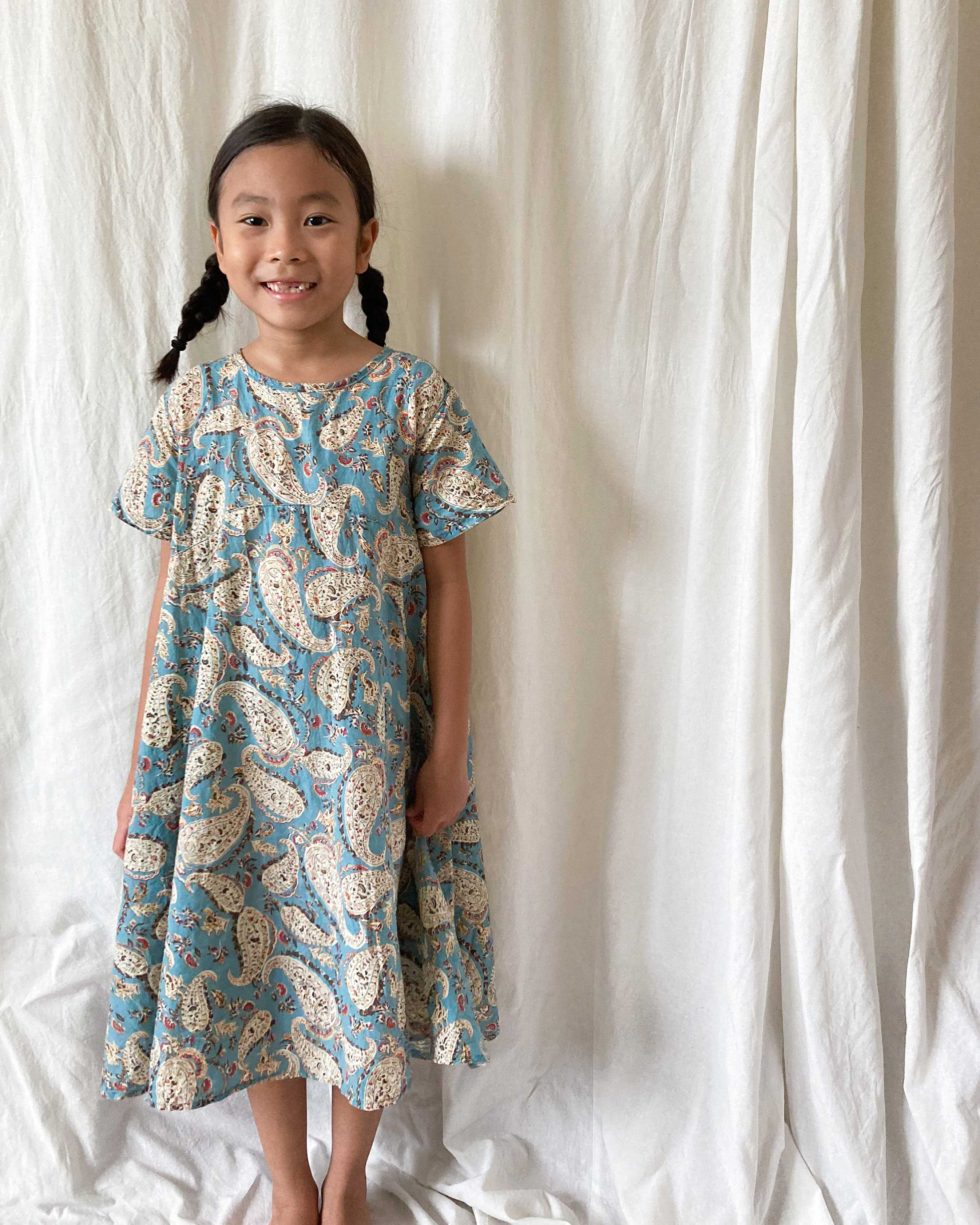 MERMEO【COPB-4】 Indian print cotton little girl summer dress