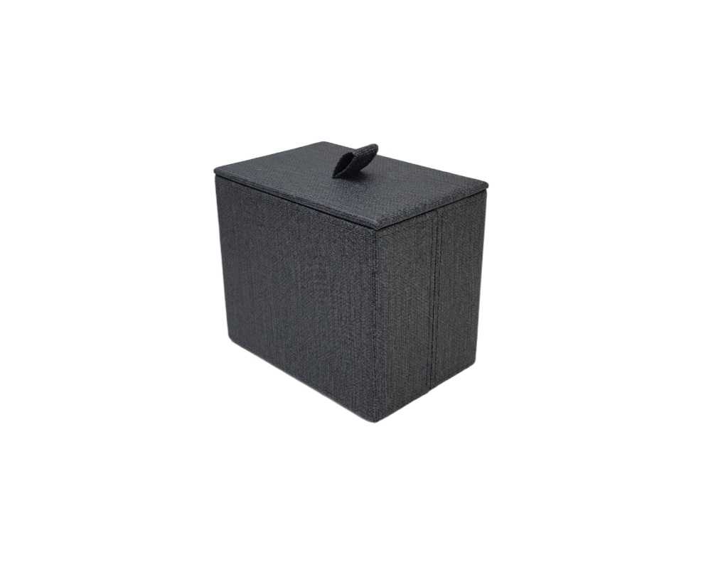 Box, PU Linen embossed, Black, L