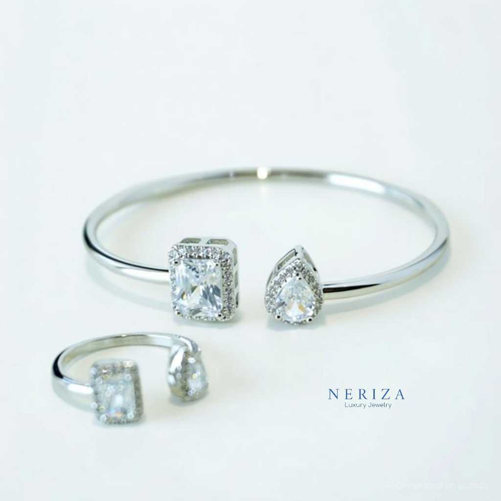 ข้อมือเพชรสังเคราะห์ พร้อมแหวน เกรดพรีเมี่ยม รหัส NB055