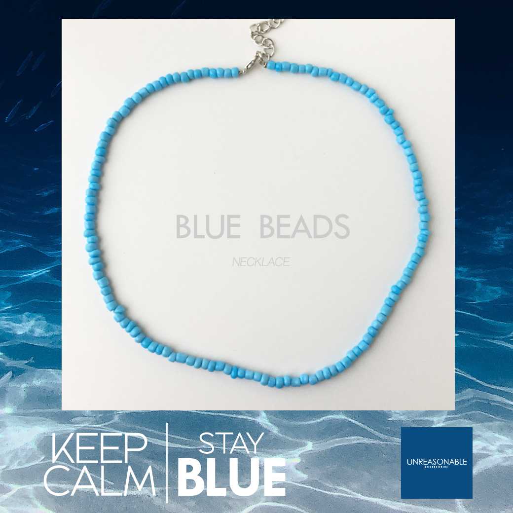 สร้อยคอ Blue Beads (UA0681-01) #Blue #Necklace #CP2001