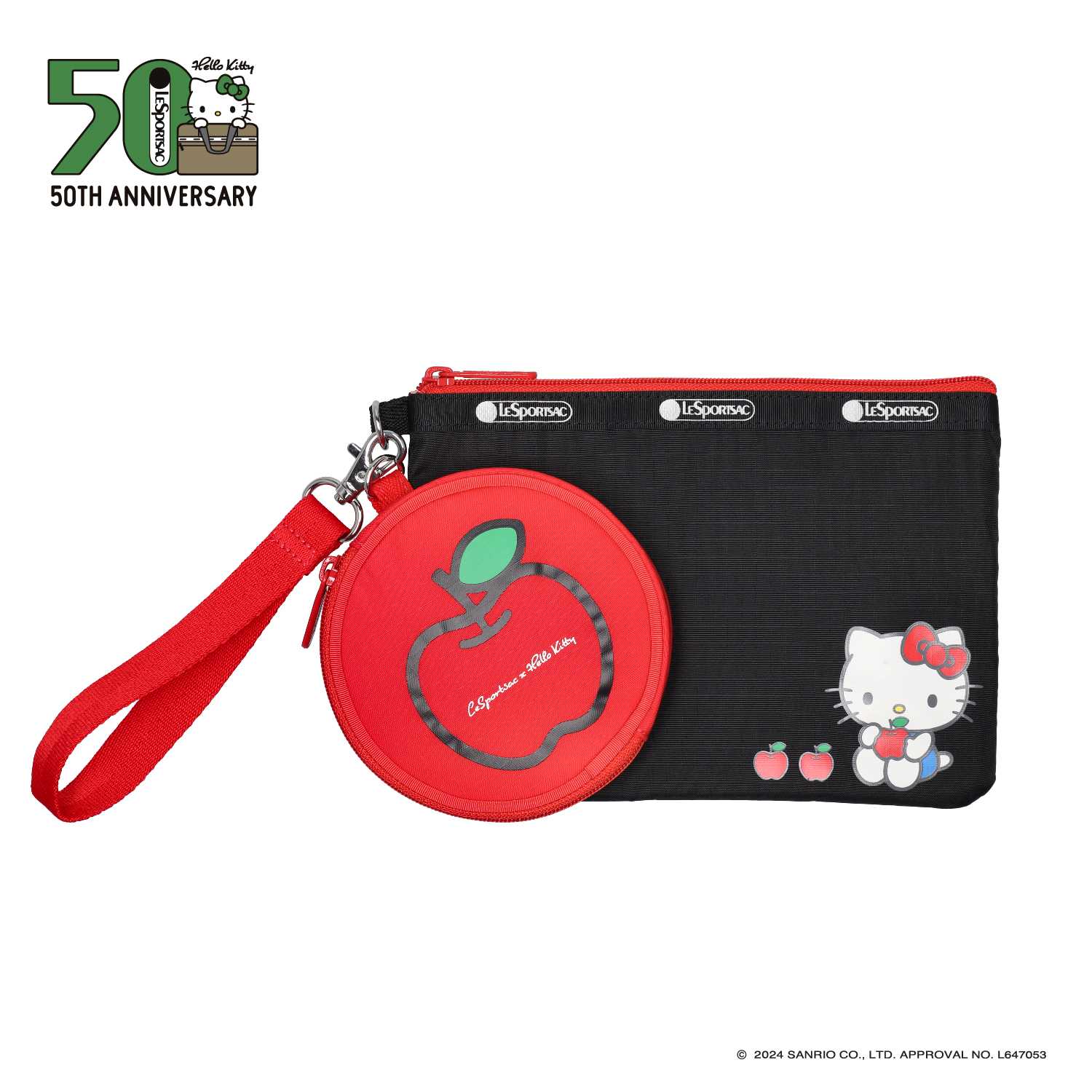 Lesportsac Apple pouch wristlet bag กระเป๋าเครื่องสำอางค์ Style 1633