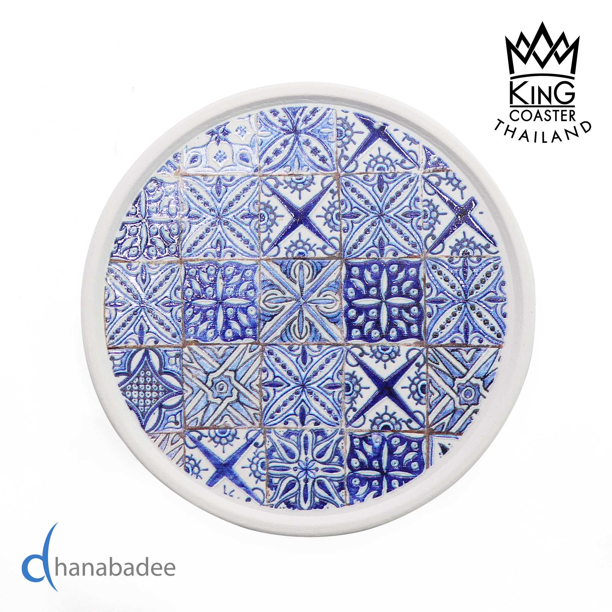 จานรองแก้ว R10017  ทรงกลมมีขอบ -BLUE&WHITE-03