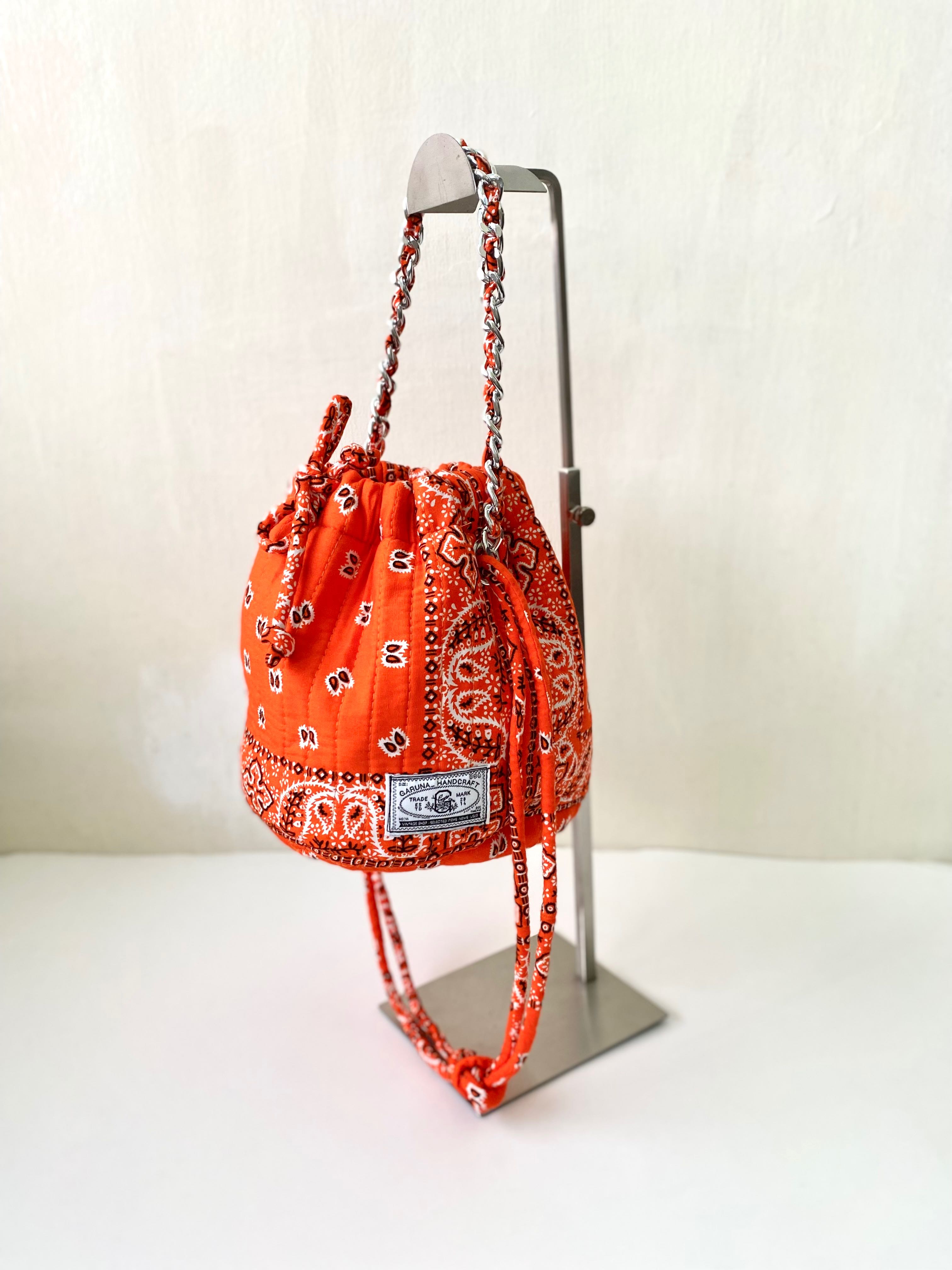 Orange  Mini Dumpling Bandana Bag no : mn 15