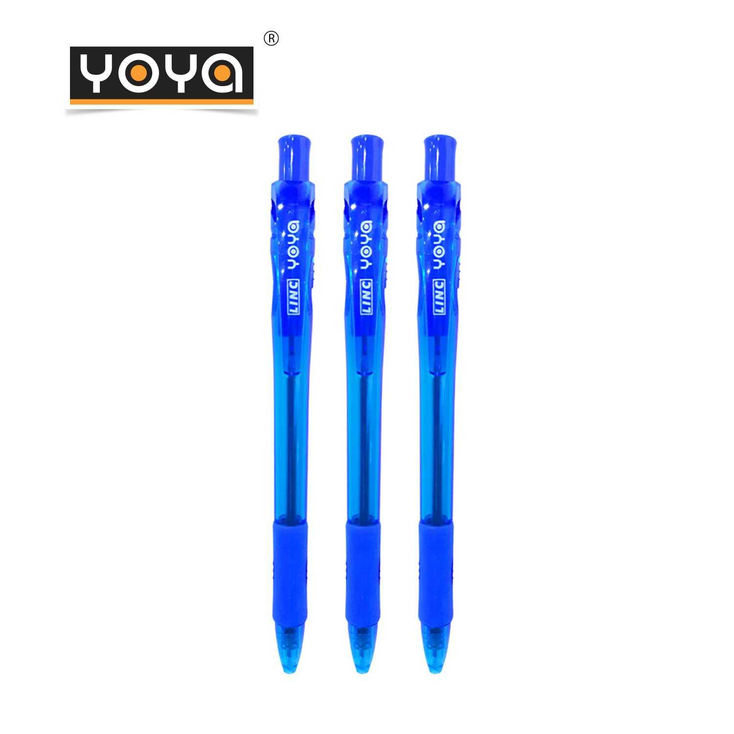 YOYA ปากกาลูกลื่น 0.5 มม หมึกน้ำมัน แบบกด รุ่น 1089 / หมึกน้ำเงิน