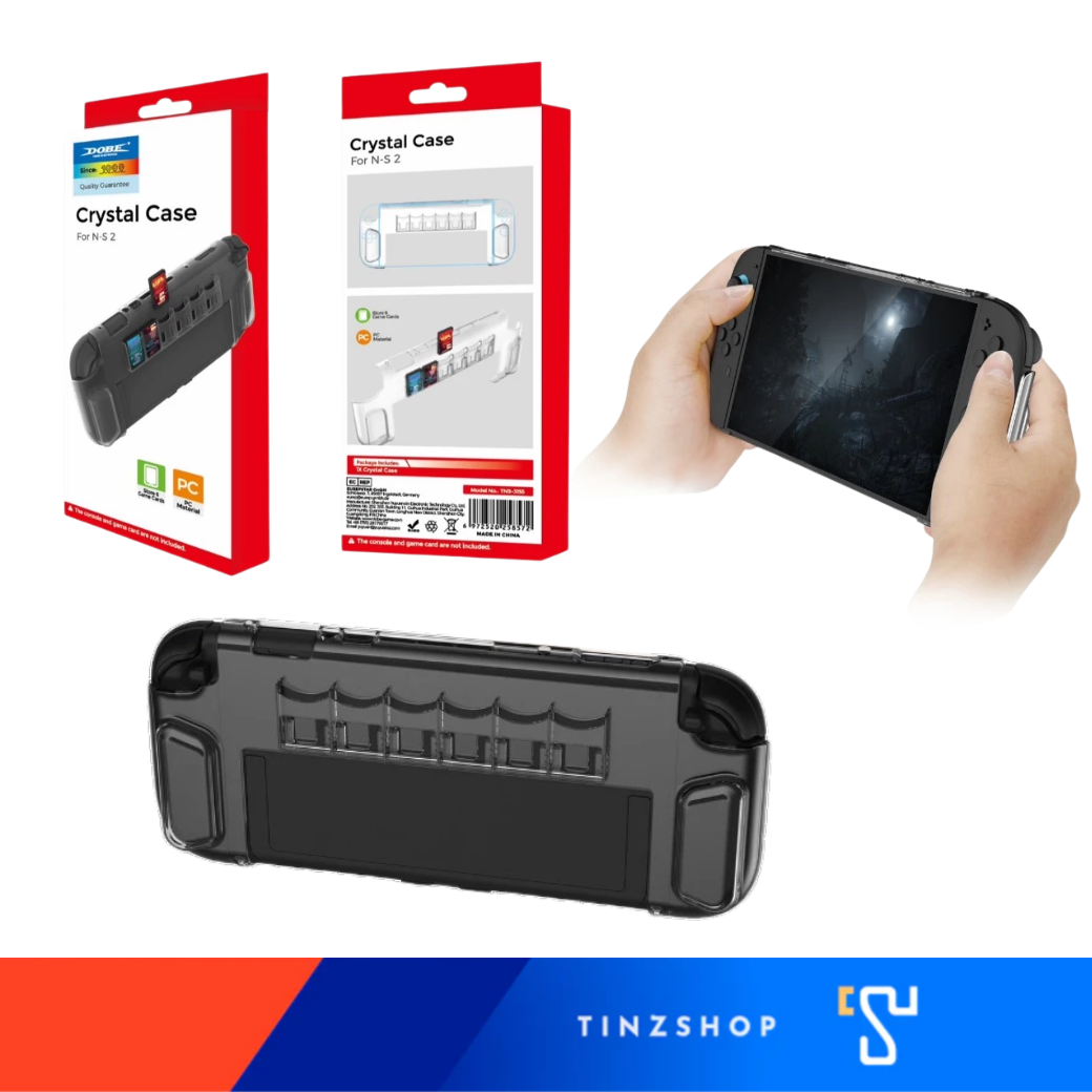 [ Switch2 ] DOBE TNS-3155 เคสใสแข็งแรง กันรอย กันตก สำหรับ Nintendo Switch 2 มีช่องเก็บเกม 6 ช่อง