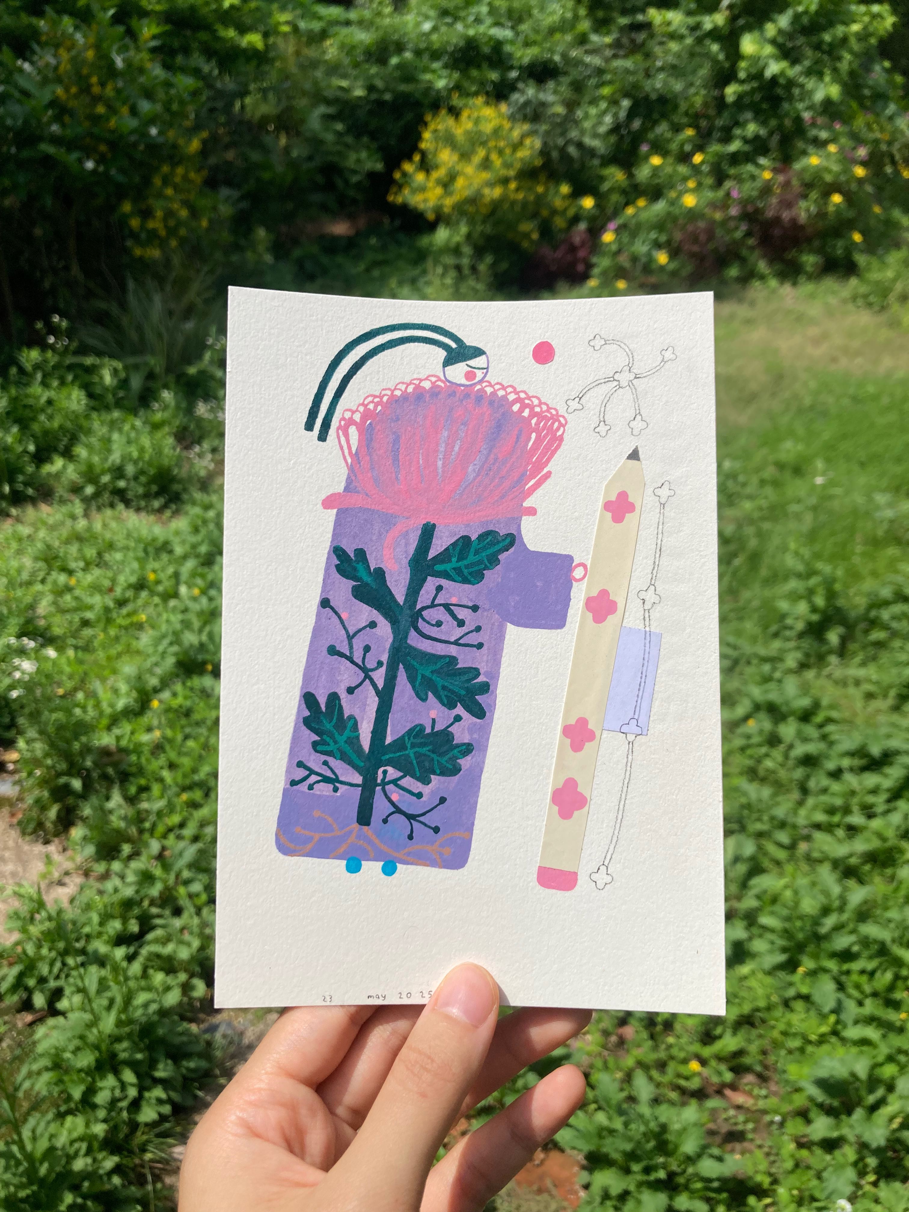 ORIGINAL - flower + pencil