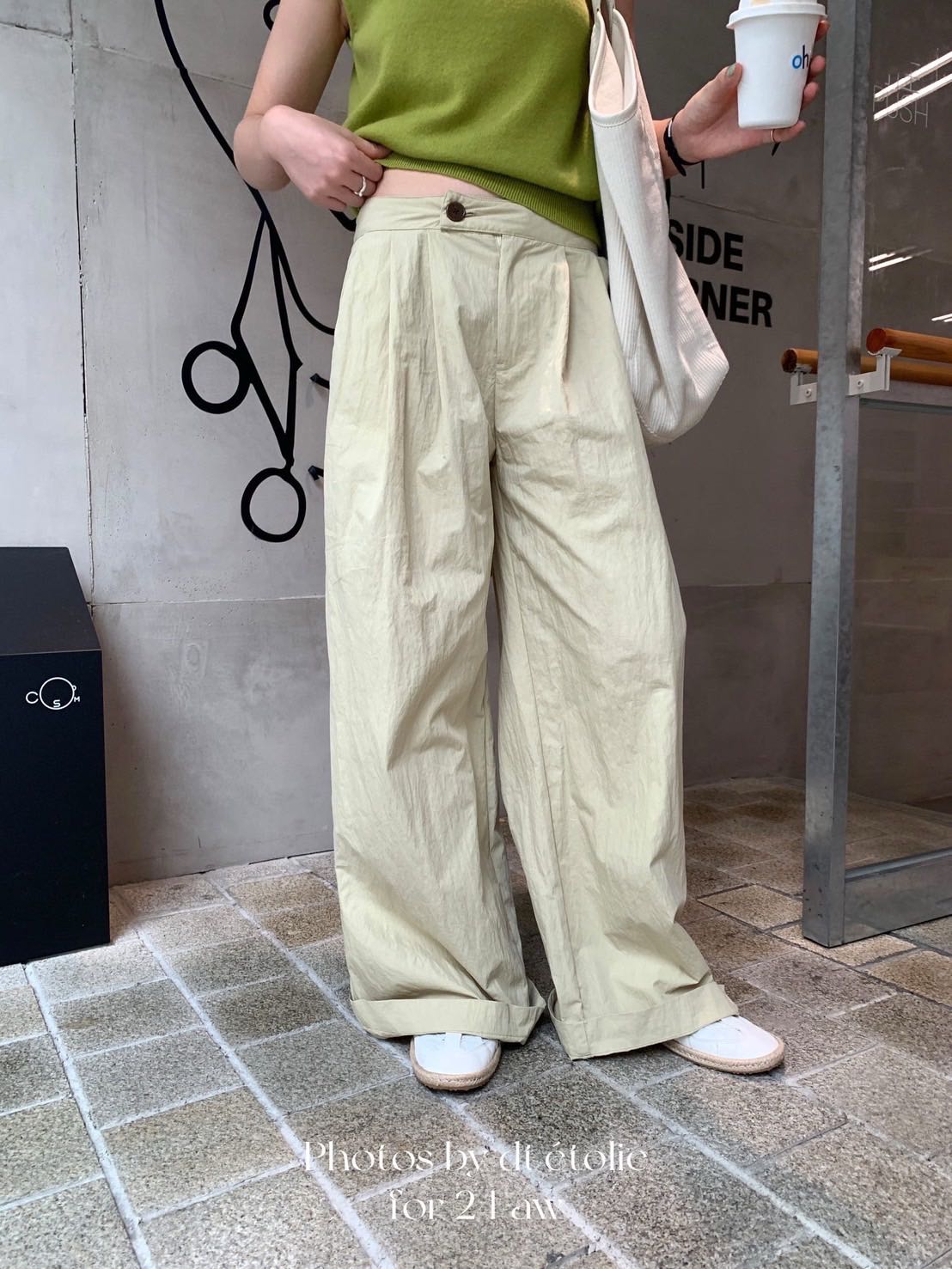 DT high waist straight pants พร้อมส่ง