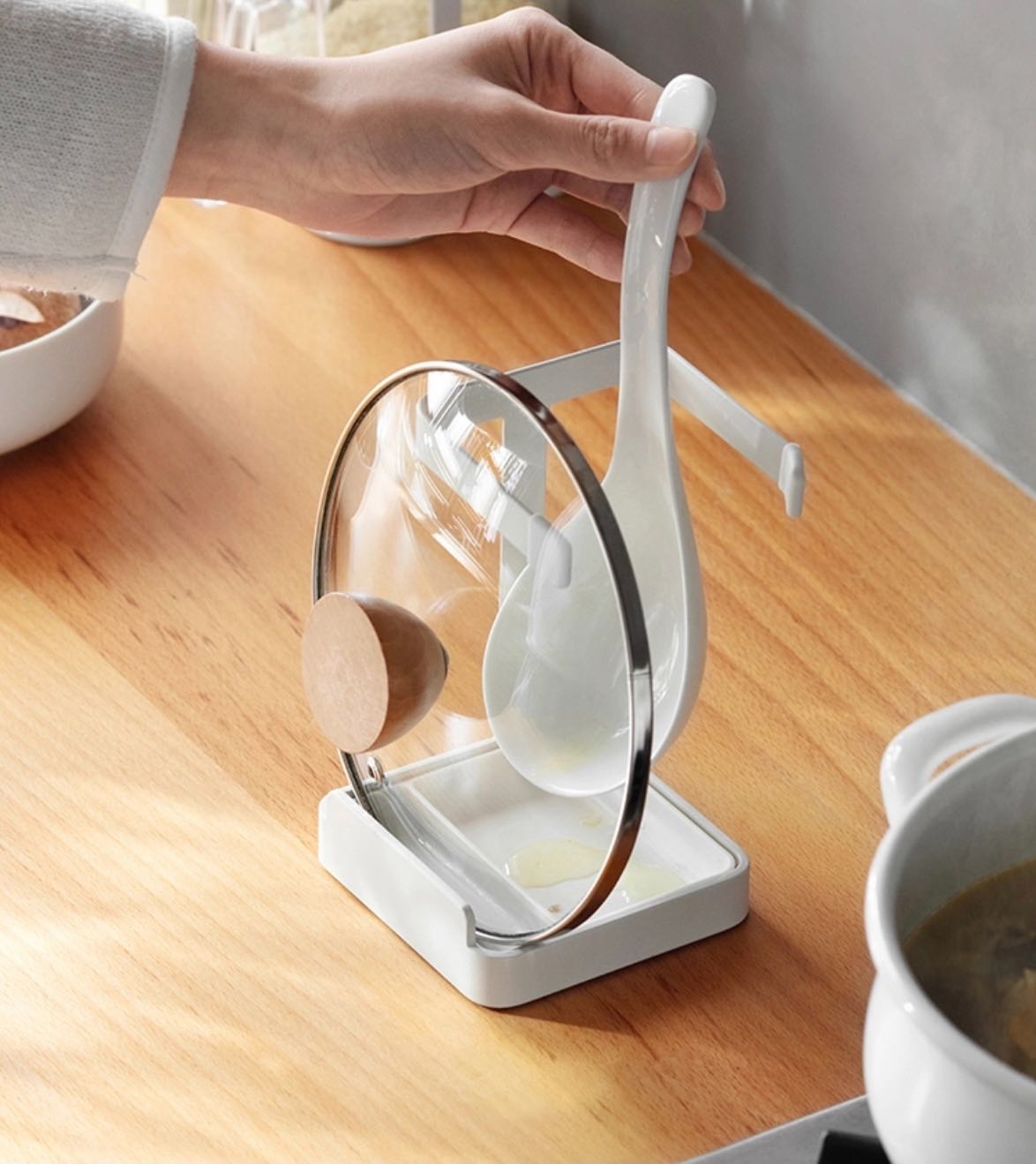 Pot lid and spoon holder ที่วางกระบวยและฝาหม้อ