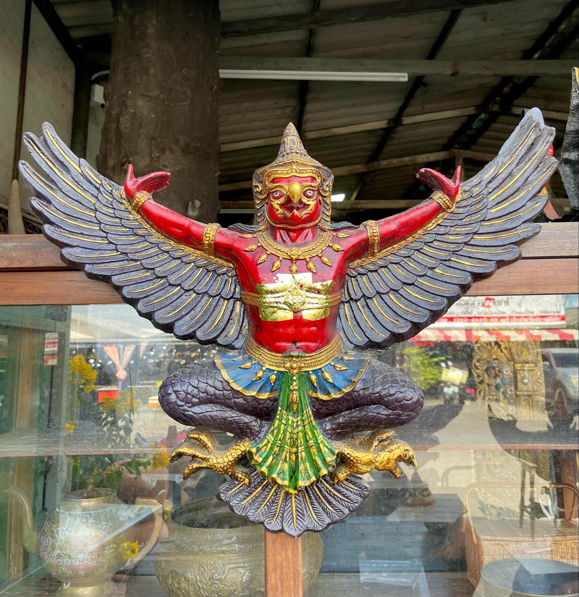 พญาครุฑแขวนผนัง ครุฑหน้าเทพ ขนาด70ซม