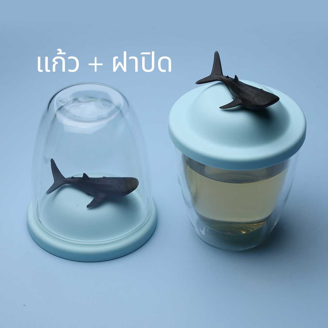 Whale shark  Double Wall Cup & Cover แก้วกันความร้อน พร้อมฝาครอบ ดีไซน์ ฉลามวาฬ Qualy (ควอลี่)