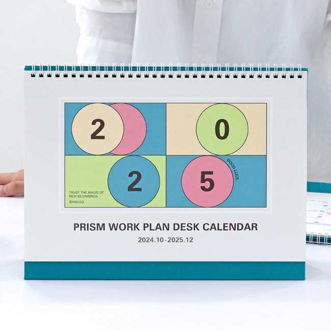 2025 Prism Work Plan Desk Calendar ปฏิทินตารางงานแบบตั้งโต๊ะ