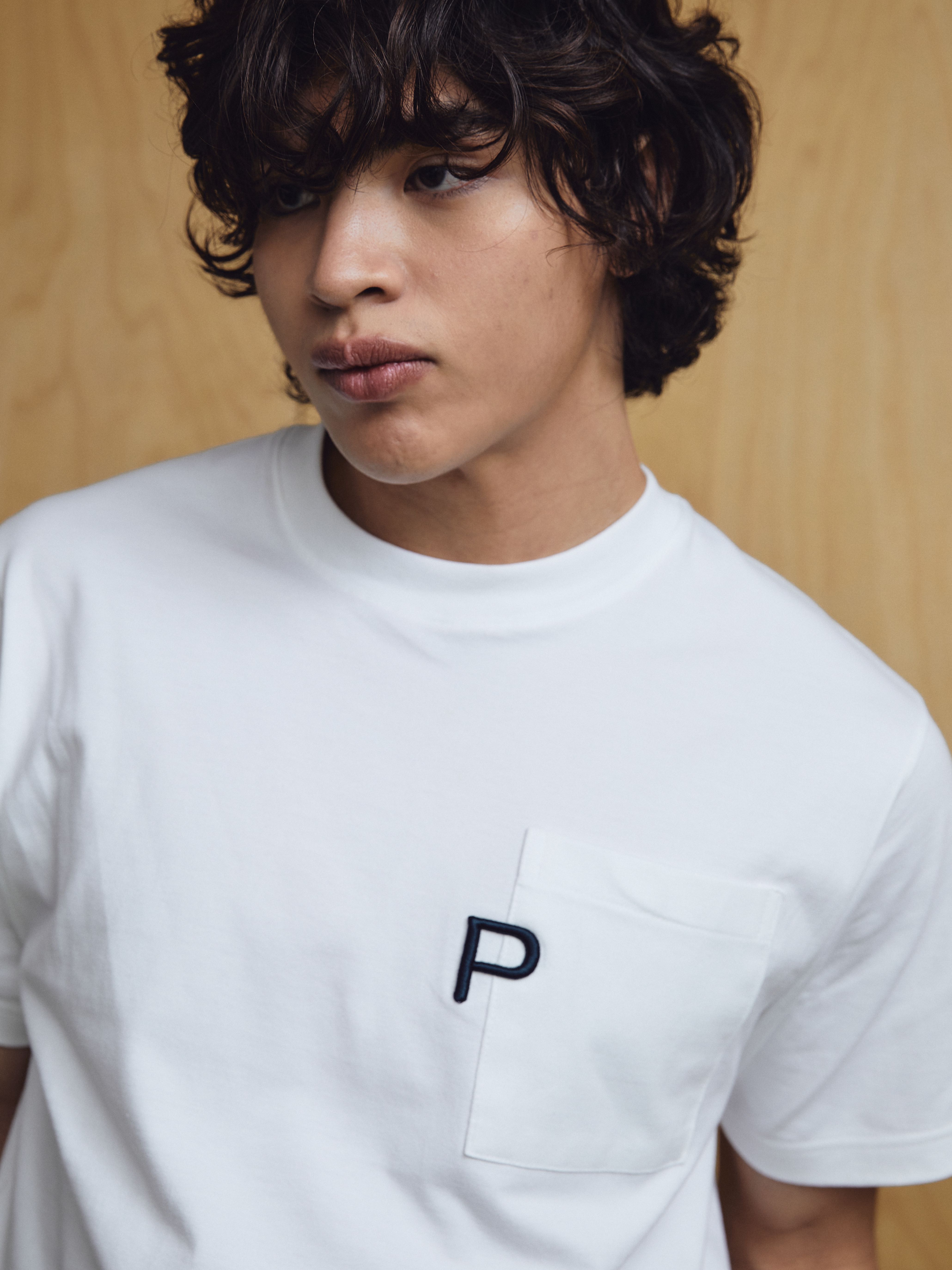 White Embroidery P Logo T-Shirt