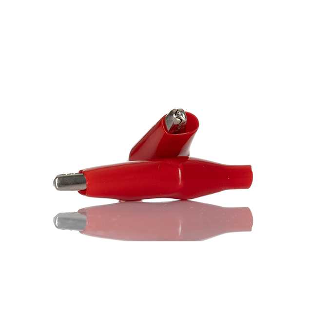 TM-RS PRO Crocodile Clip, Nickel-Plated Steel Contact, 5A, Red